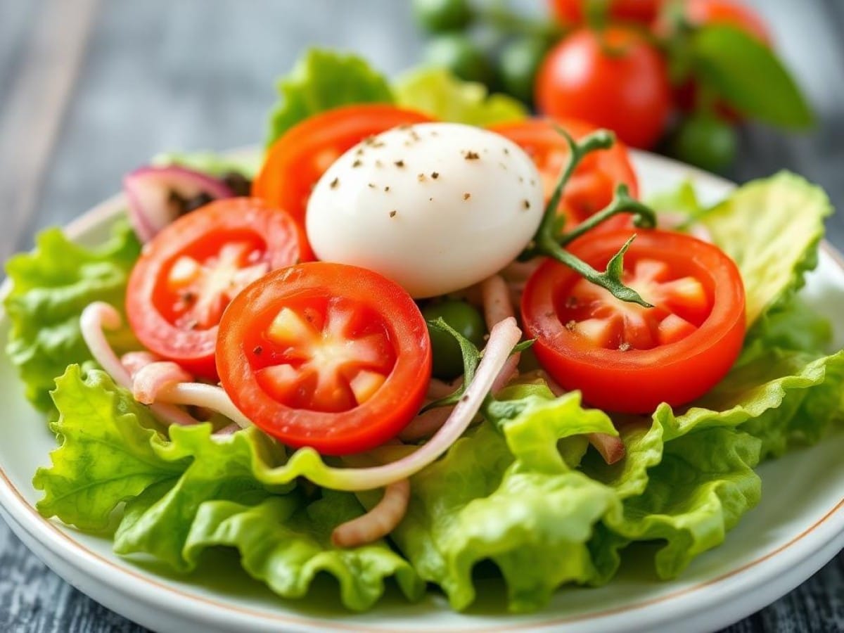 Salade d'avocat, tomate et oeuf