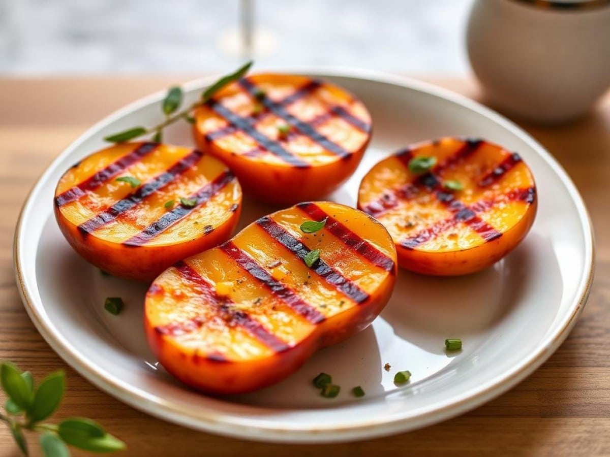 Nectarine grillée au thé chaï
