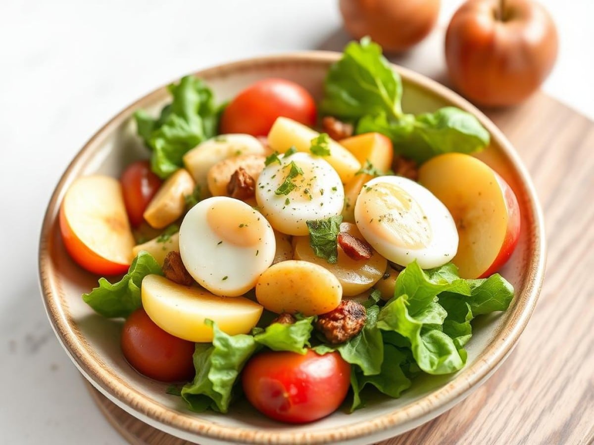 Salade de pommes de terre, thon et oeuf