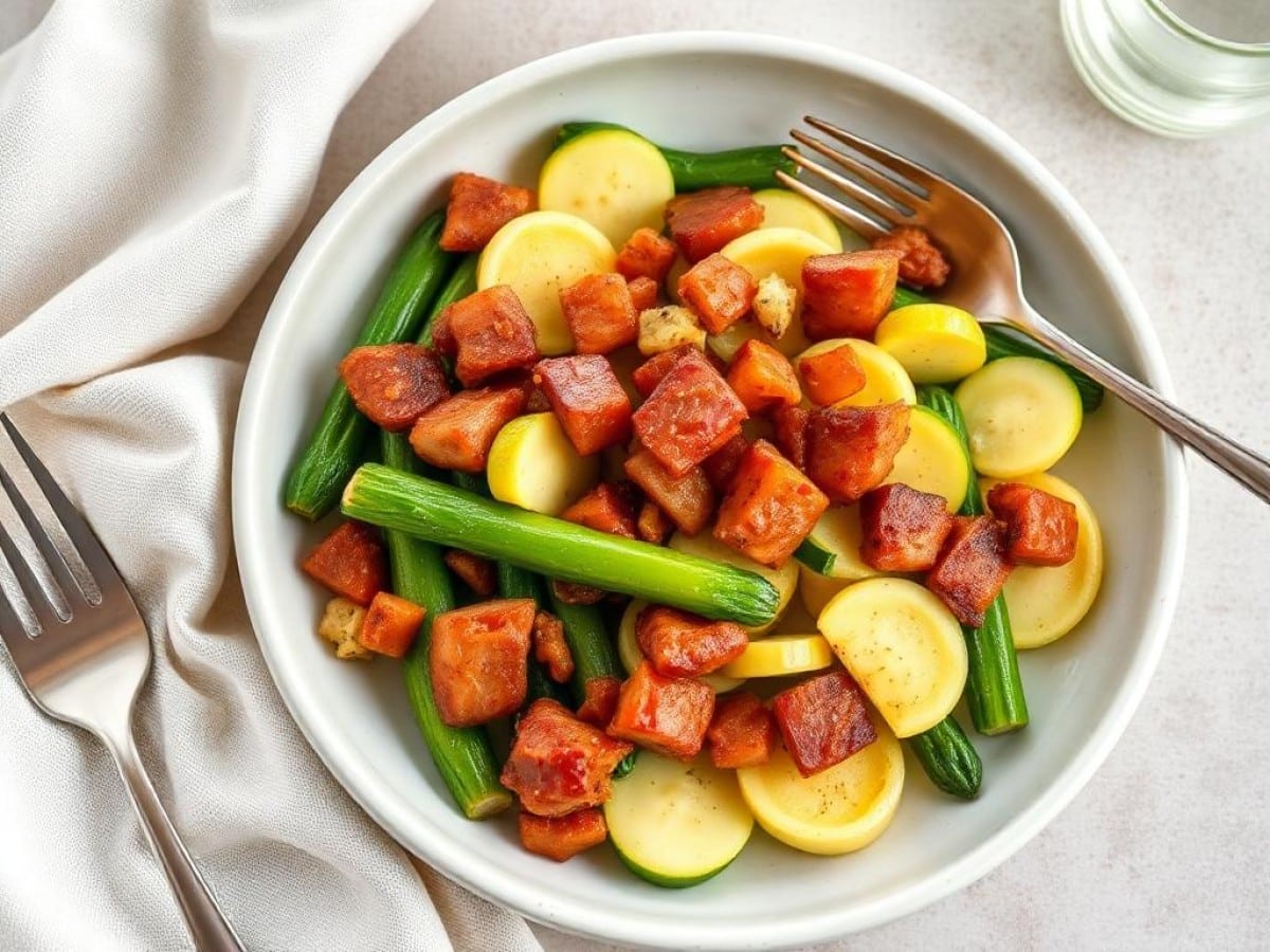 Courgettes et lardons au Cookeo