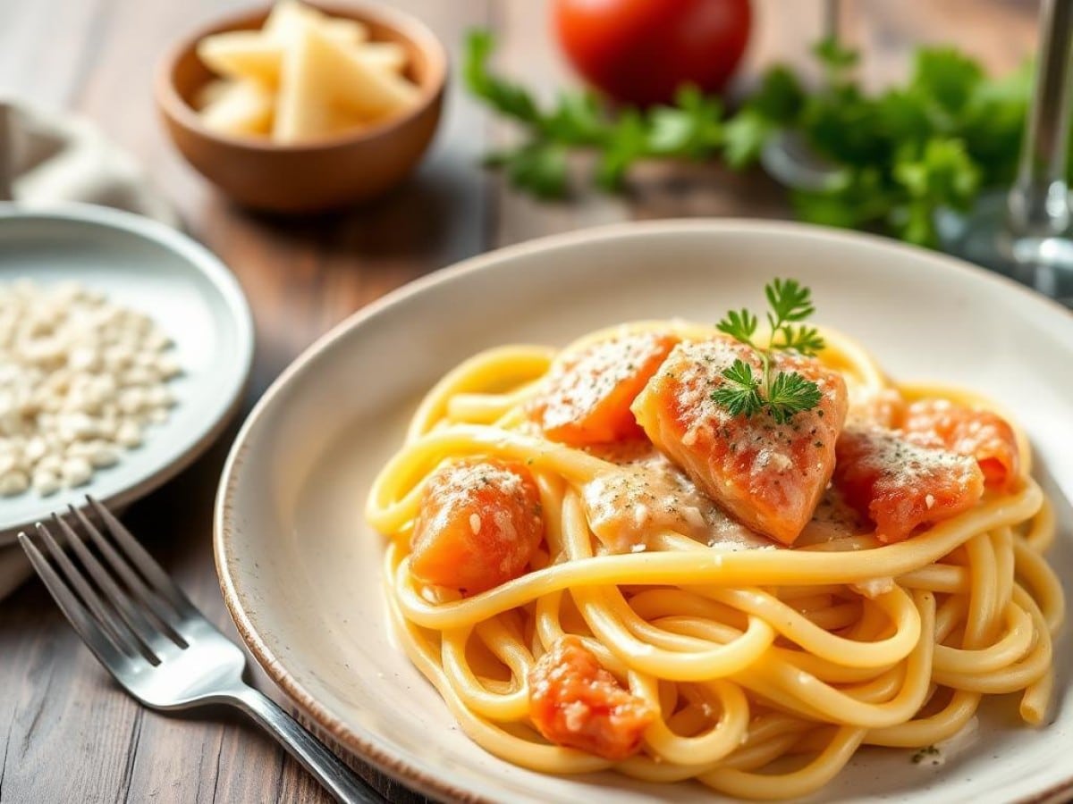 Pâtes à la carbonara au saumon