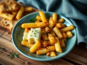 Pommes de terre, knacki et cheddar au Cookeo