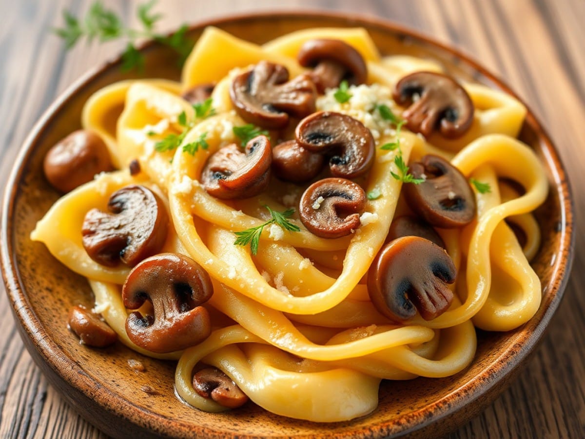 Pâtes aux champignons de Paris