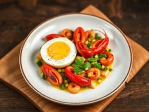 Oeufs mimosa avocat crevettes