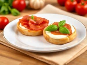 Gaufres salées au jambon cru, aux tomates séchées et à la mozzarella