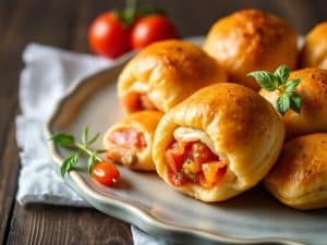 Palmiers au jambon et à la tomate