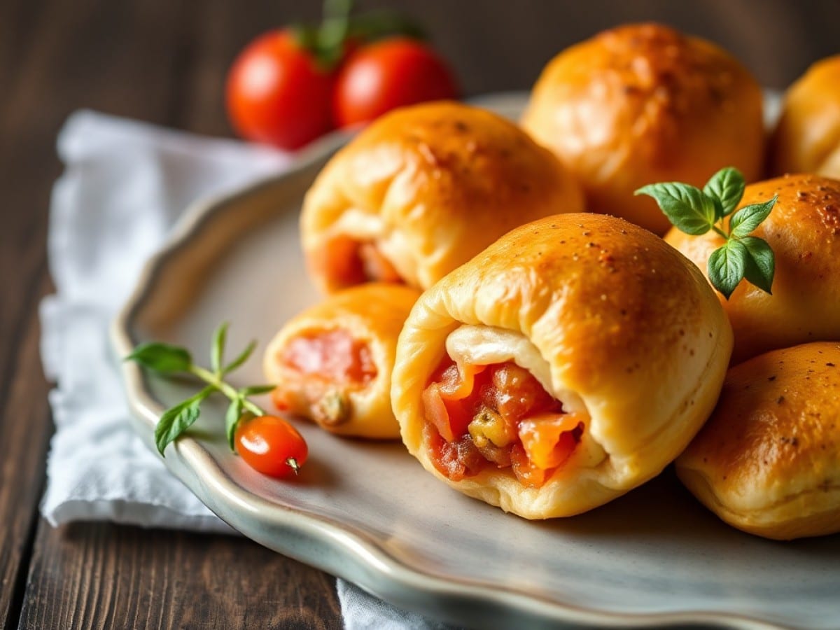 Palmiers au jambon et à la tomate