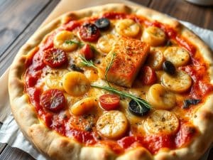 Pizza au saumon et pommes de terre