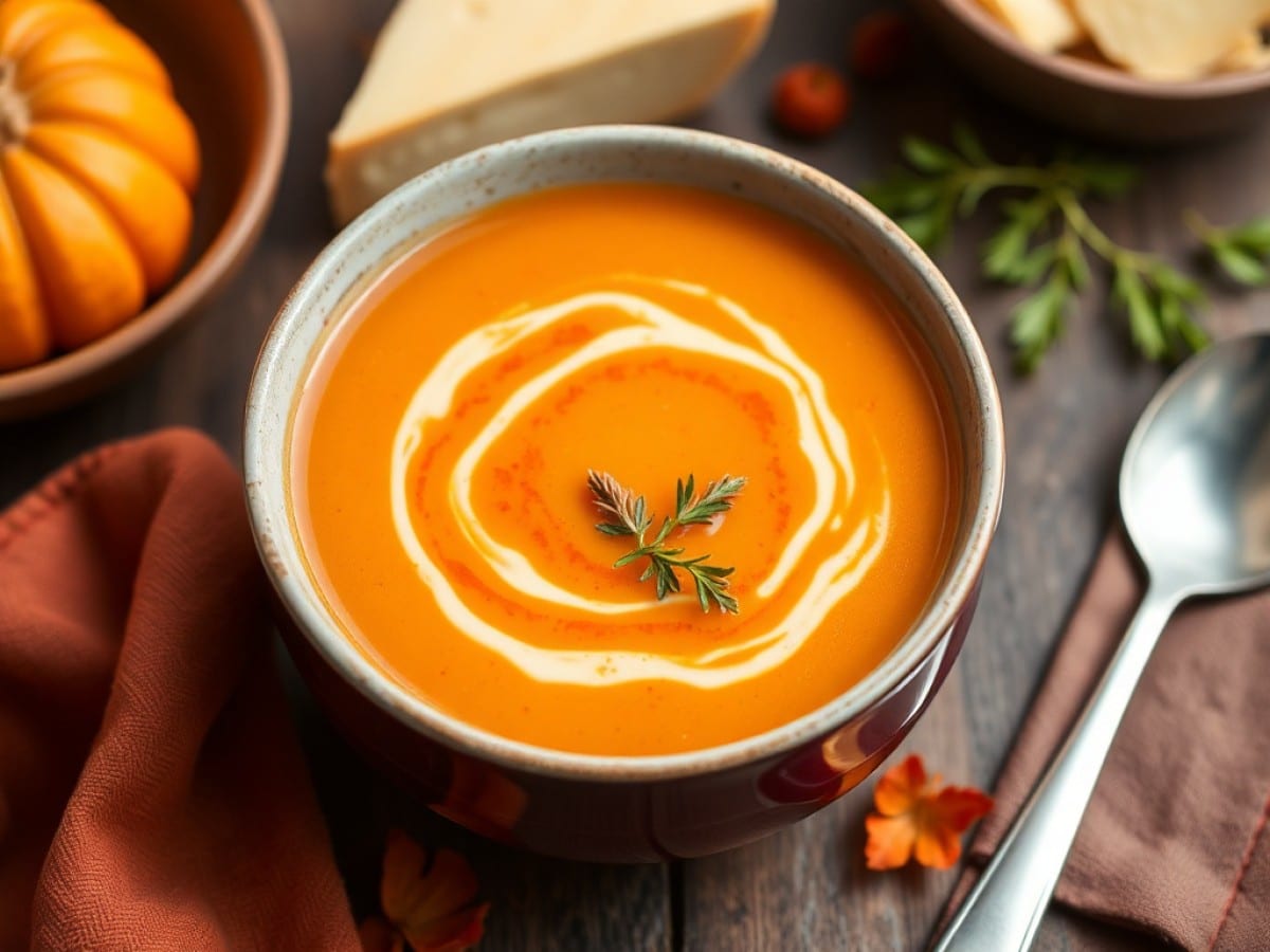 Soupe de potimarron à la fourme d'ambert