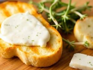 Pain grillé au fromage de chèvre frais