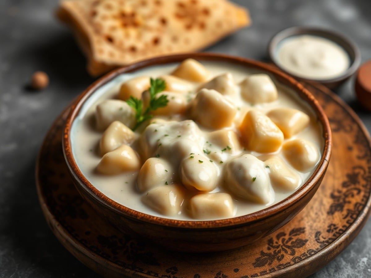 Rechta : nouilles à la sauce blanche aux navets