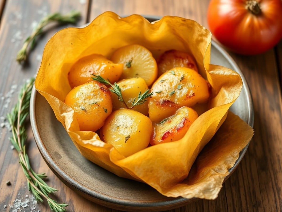 Papillote de pomme de terre aux herbes