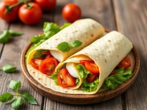 Wraps crudités tomates mozzarella