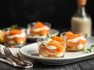 Verrines au saumon, mangue et mascarpone