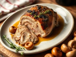 Gigot d'agneau aux champignons