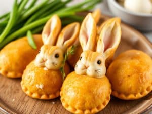 Feuilletés lapin au fromage pour entrée de Pâques