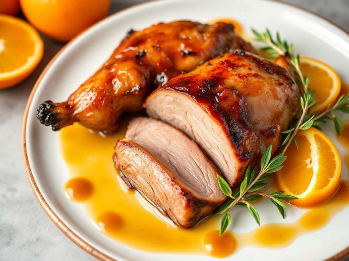 Magret de canard à l'orange au vinaigre balsamique