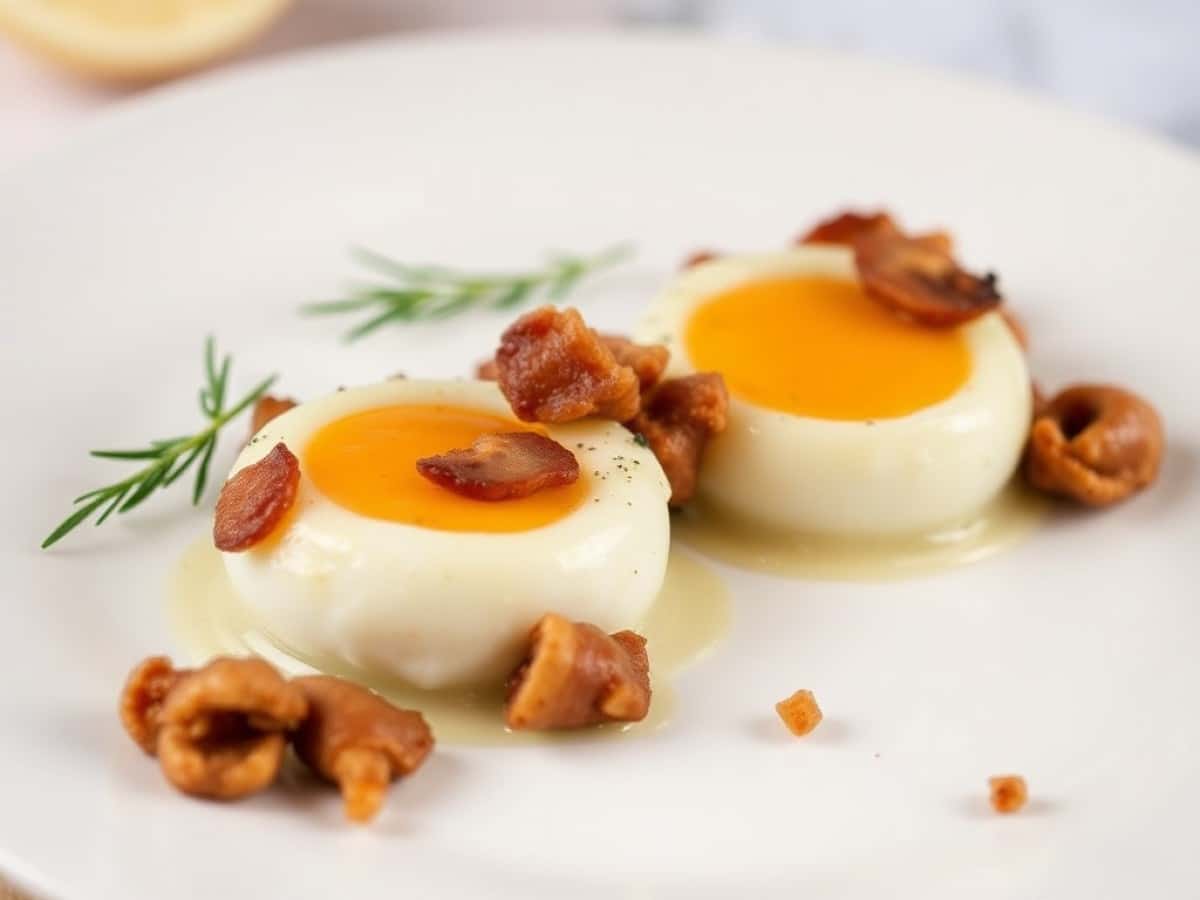 Oeufs cocotte aux champignons et aux lardons