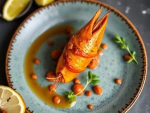 Calamars grillés, piperade et sauce au chorizo de Cyril Lignac