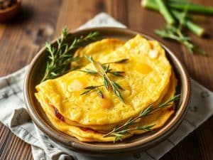 Omelette champêtre aux asperges des bois et aillet