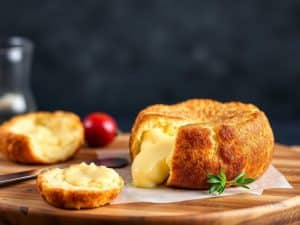Un cromesqui de camembert au coeur coulant