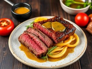 Rosbeef au poivre et à la moutarde