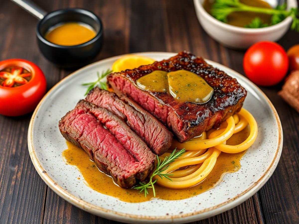 Rosbeef au poivre et à la moutarde