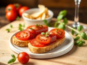 Tapas saucisson et tomate cerise
