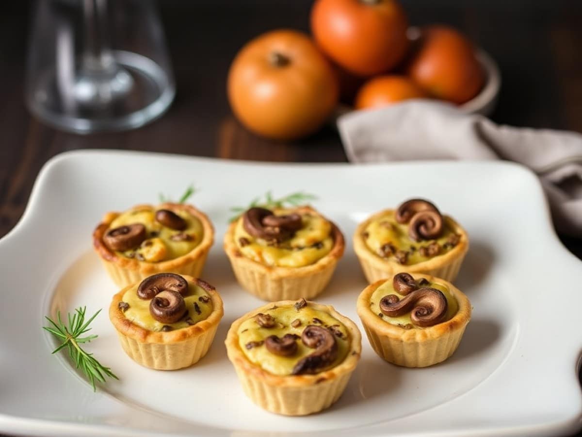 Mini quiches apéritives aux champignons