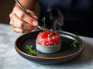 Tartare d’huîtres par Mallory Gabsi dans Objectif Top Chef