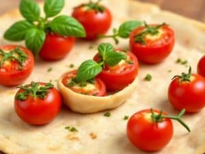 Roulés de tomates cerise au fromage