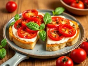 Tartines de crème de betterave aux tomates cerise
