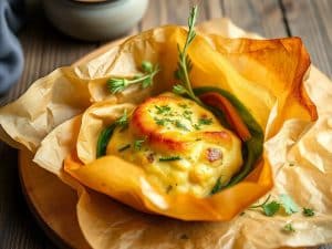 Trésor de truites en papillotes aux herbes et à la julienne de légumes
