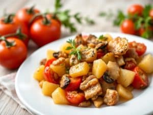 Fricassée de pommes de terre et tomates