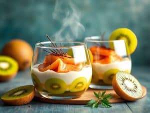 Verrines kiwis au saumon fumé