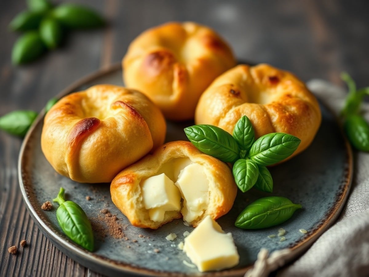 Gougères au camembert et basilic