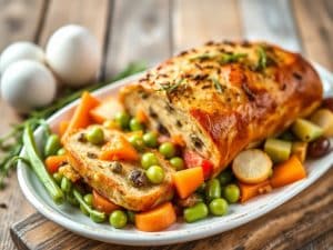 Entrée de Pâques pour grande tablée : terrine de légumes printaniers