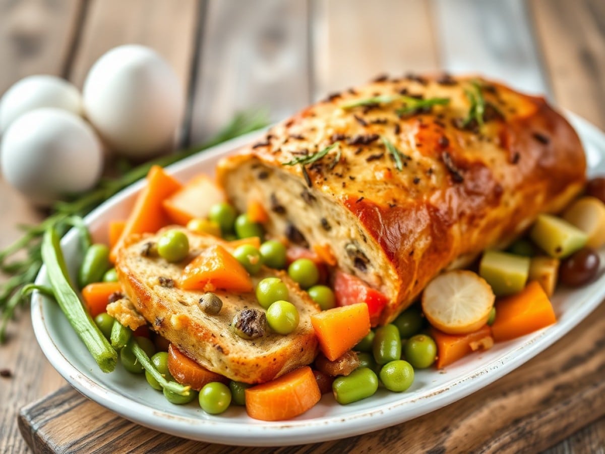 Entrée de Pâques pour grande tablée : terrine de légumes printaniers
