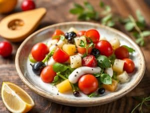 Salade de laitue aux agrumes, sauce aux olives de Cyril Lignac