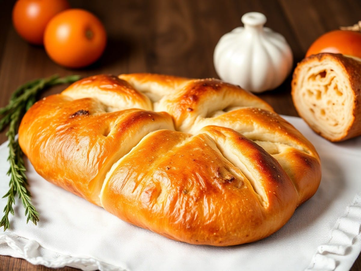 Fougasse au lard et à l'oignon