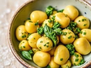 Gnocchi de betterave et pesto de fanes de betterave