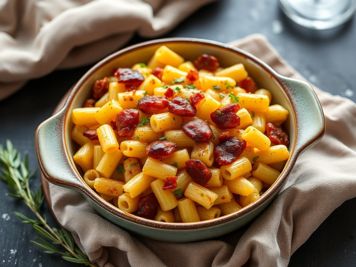 Gratin de macaroni et lardons