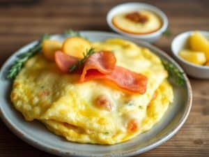 Omelette jambon pomme de terre