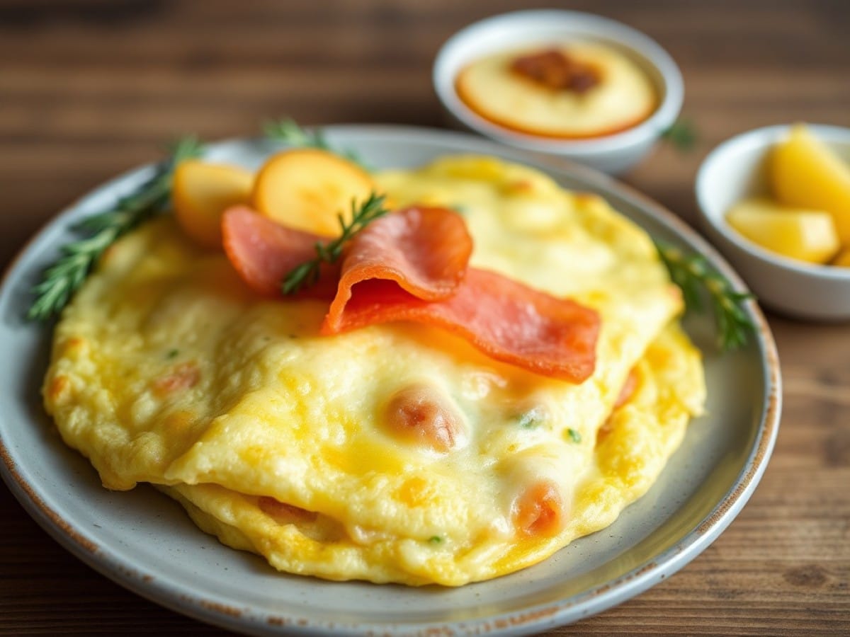 Omelette jambon pomme de terre
