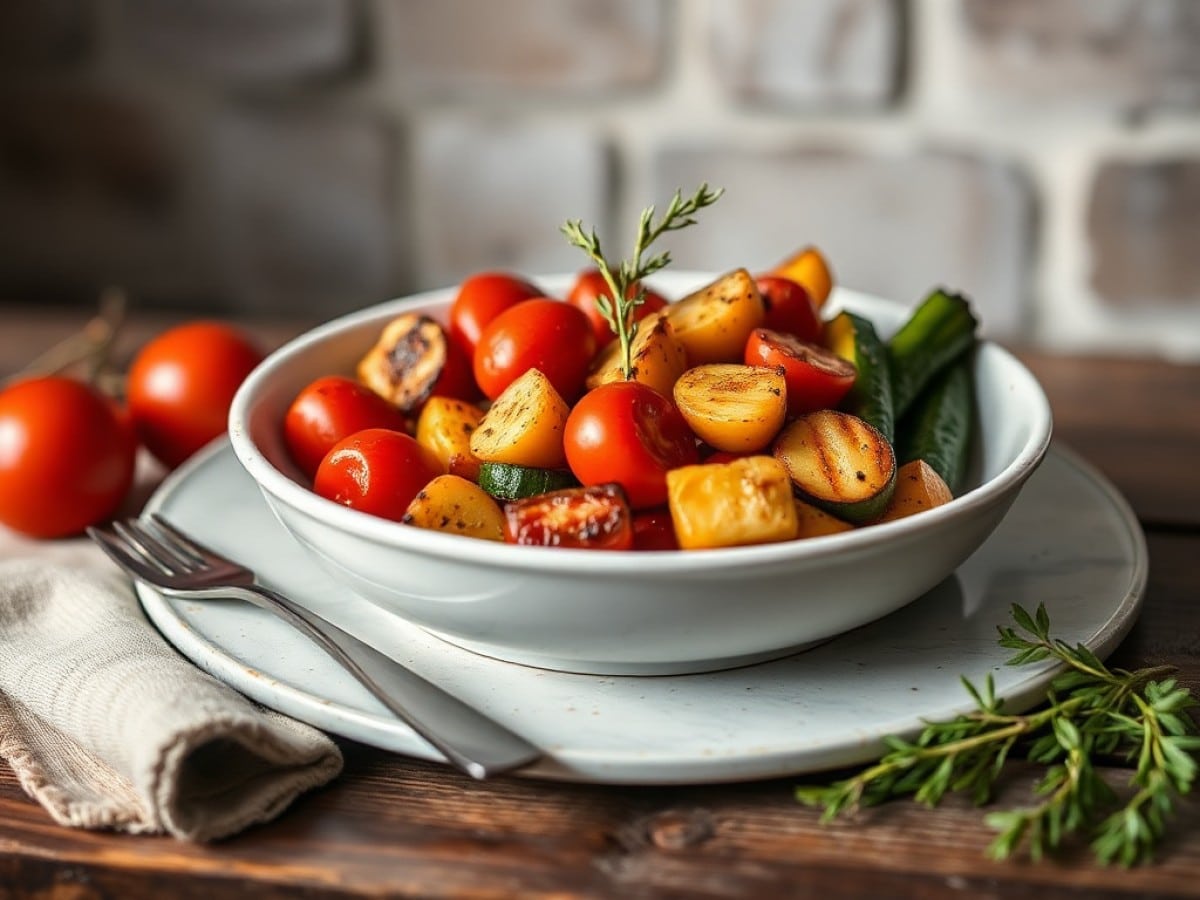 Légumes à l'huile d'olives dorés au four