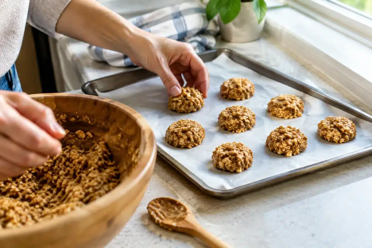 Biscuits sans cuisson au beurre de cacahuète et flocons d'avoine